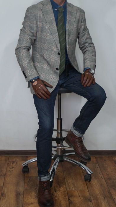 Nowa Wełniana Marynarka Vistula Super Slim 182/100 Szara Krata Wool