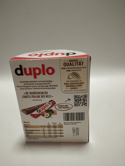 Duplo czekoladki z nadzieniem orzechowym