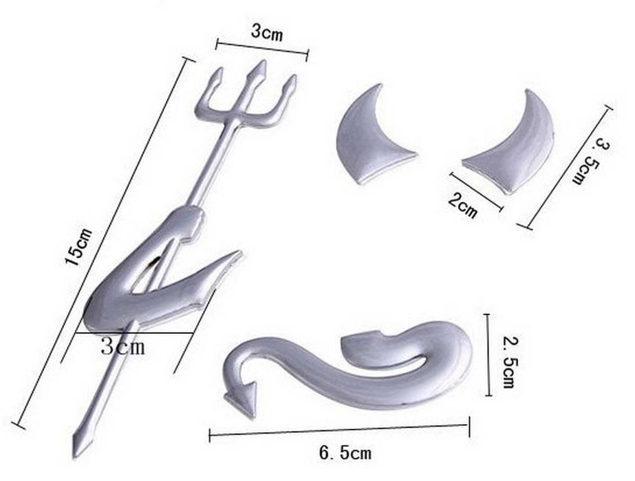 Наклейка Чёртик обьемная