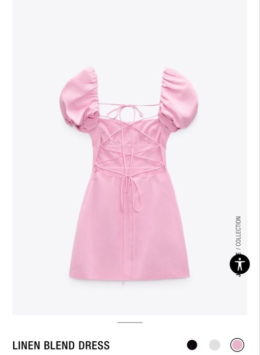 Лляна сукня Zara на шнурівці позаду