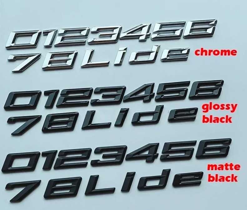 Lettering números e letras para BMW preto mate, brilhante ou cromado