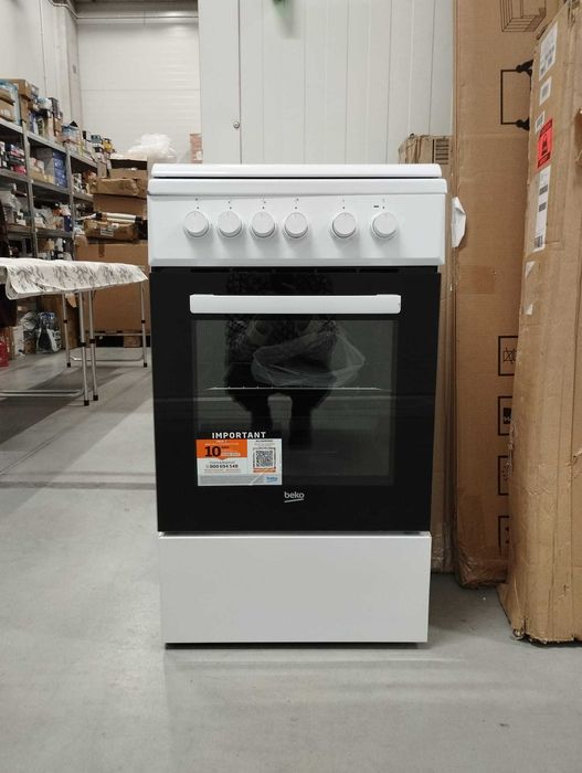 BEKO FSS52020DW Kuchnia gazowo-elektryczna 4 palniki gazowe Piekarnik