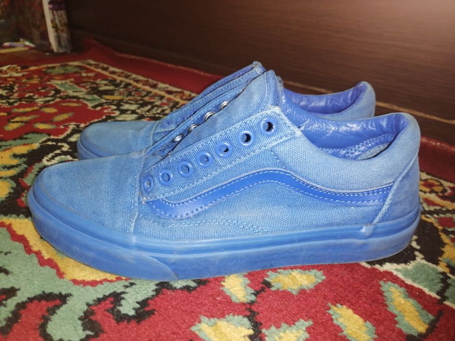 Продам текстильные синие кеды мокасины Vans оригинал