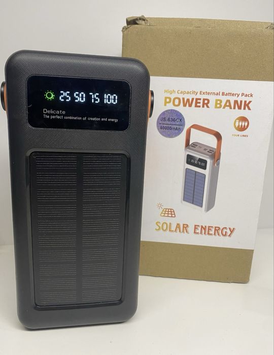 Power Bank 60000 mAh, на солнечной батарее
