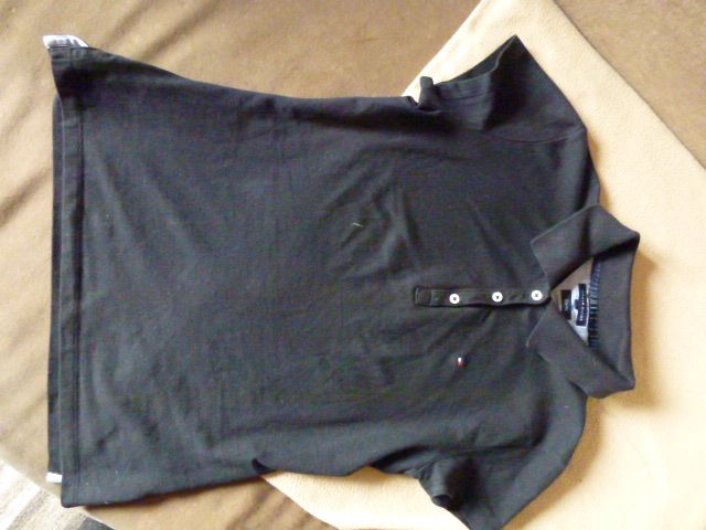 TOMMY HILFIGER bluzka koszulka polo M/L oryginalna czarna jak nowa