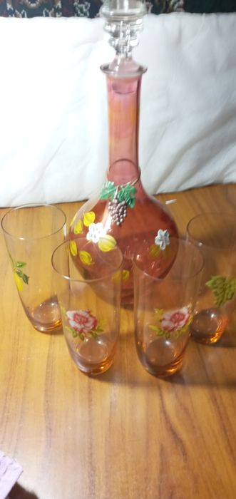 Богемский набор для вина 2 л с цветочным принтом 850 гр.