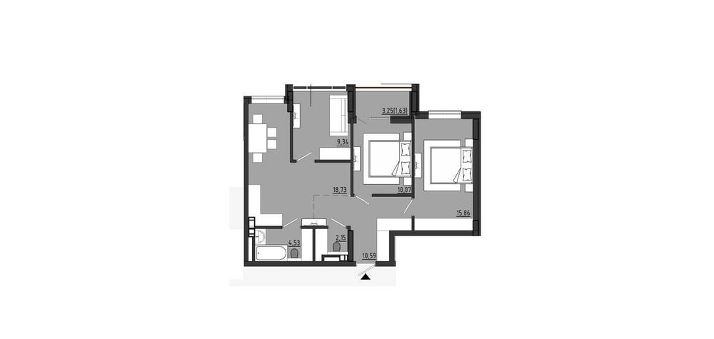 3-кімнатна квартира за адресою (площа 73 м²) - Atlanta.ua - фото 6