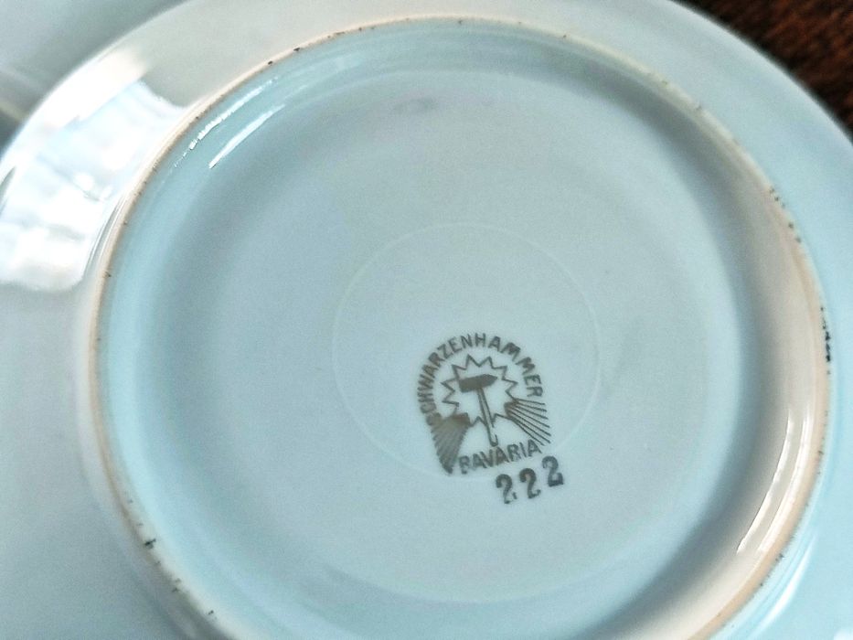 Trio, zestaw śniadaniowy, filiżanka, Schwarzenhammer Bavaria, 1910-23