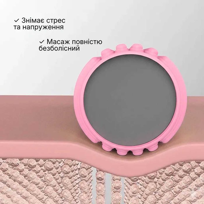 Масажний ролик WCG K3 Premium Foam Roller 42 см, рожевий, 3D рельєф, EVA, до 200 кг