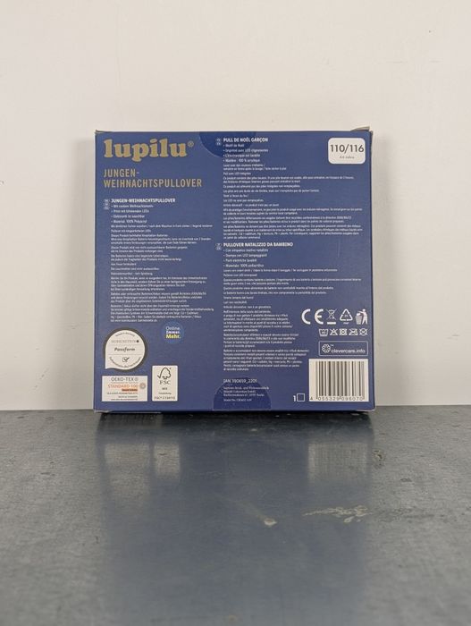 Sweterek świąteczny czerwony choinka lupilu 110/116 dziewczynki chłopc