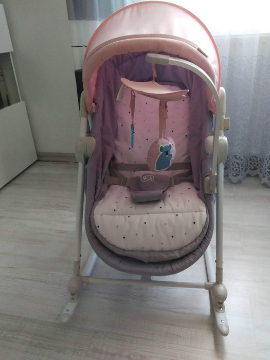 Kinderkraft Leżaczek Bujaczek 5w1 różowy