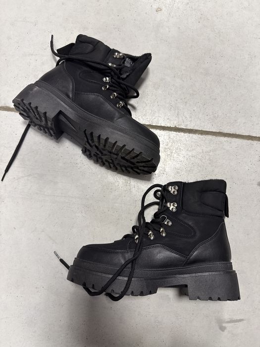 Czarne trzewiki damskie nowe z metka