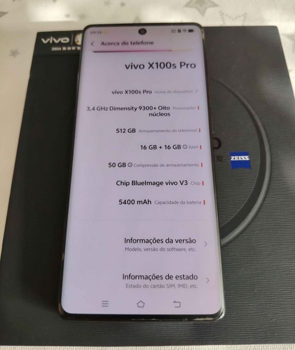 Vivo X100s por 5g 16+16 de Ram e 512 de memória com caixa