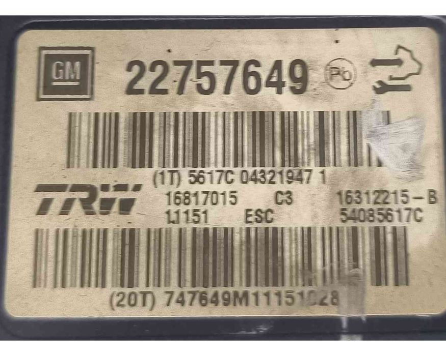 ABS 22757649 - OPEL INSIGNIA A
