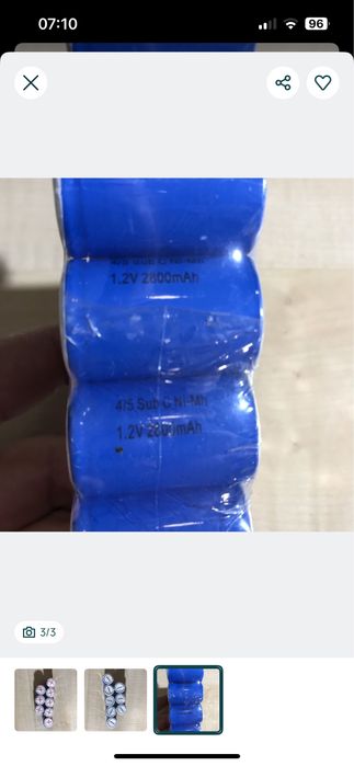 Conjunto 8 baterias recarregáveis 4/5 Sub C Ni-Mh 1.2V 2800mAh - Novo