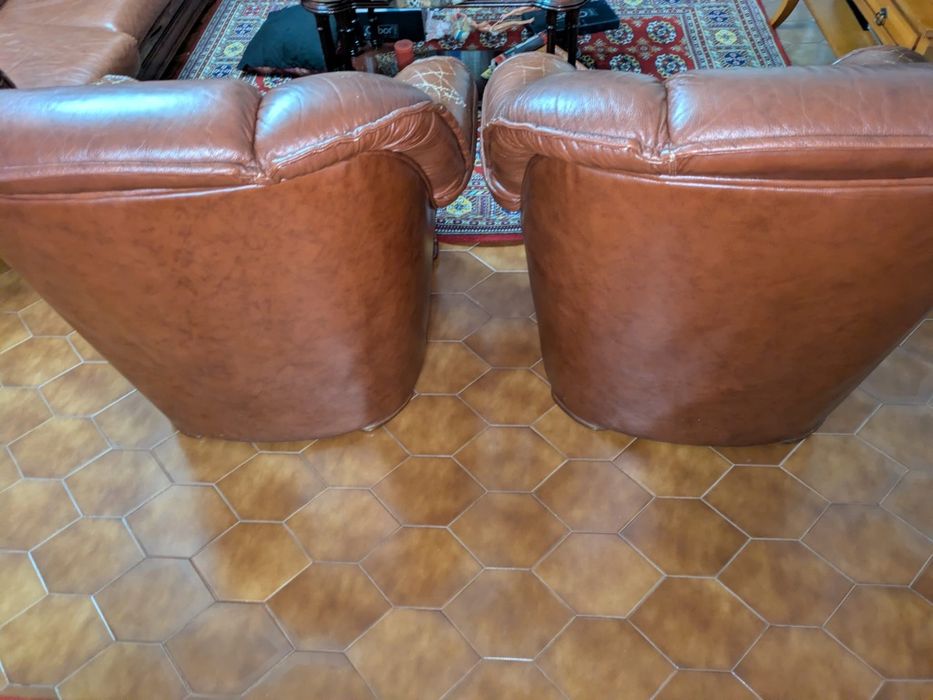 Terno de sofás em pele