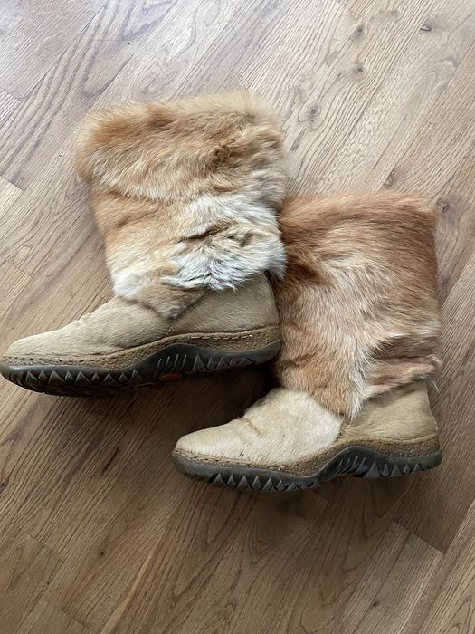 Buty zimowe z lisa lis naturalny roz 41 kozaki
