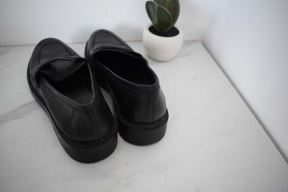 Lasocki skórzane mokasyny buty czarne 39