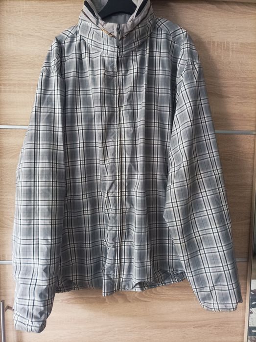 Facts, kurta przejściowa, dwustronna,w kratę, beżowa, brązowa,, XXL