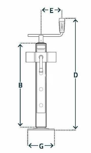 Stopa podporowa pokrętło poziome 70x670 mm