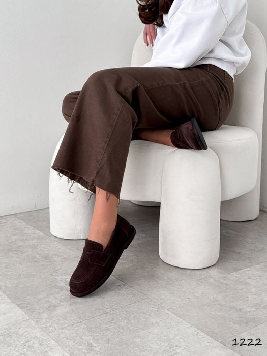 Лофери натуральна замша Шоколад