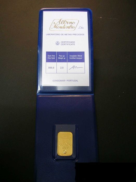 Barra de 2,5 GRAMAS - OURO FINO / Albino Moutinho