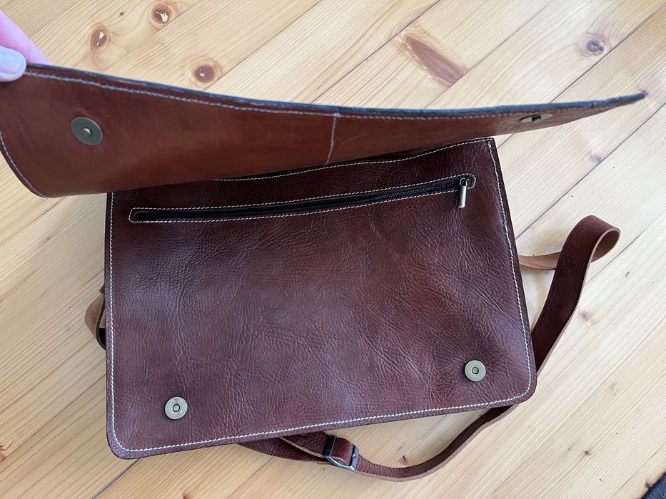 Вінтажна шкіряна сумка-месенджер