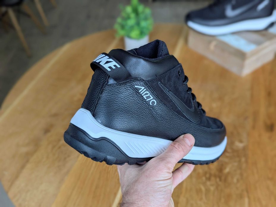 Зимові чоловічі Черевики кросівки Nike force ШКІРА топ якість ,теплі!!