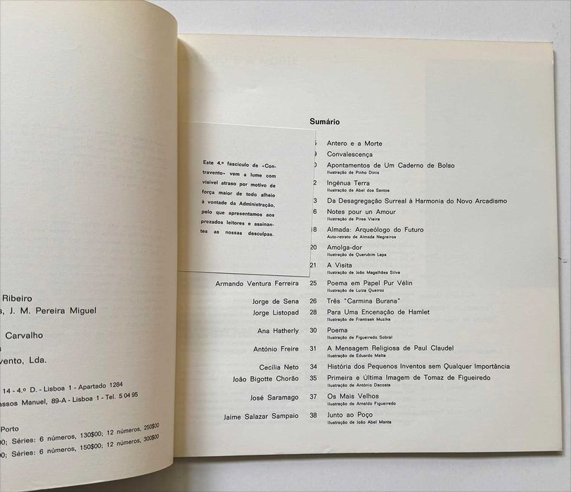 CONTRAVENTO – Letras e Artes, nº4. Dezembro de 1971. Raro!