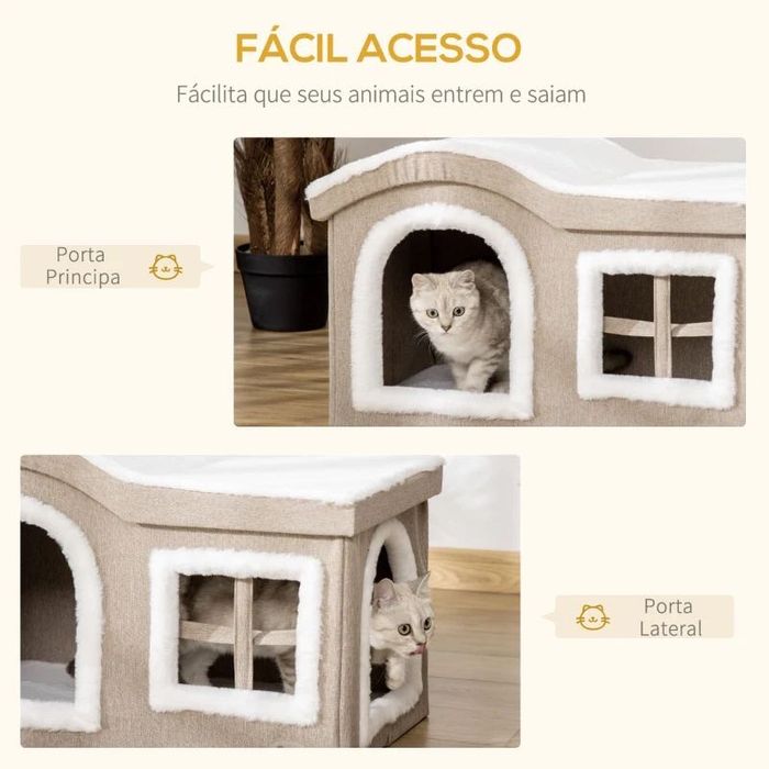 PawHut Casa Dobrável para Gatos