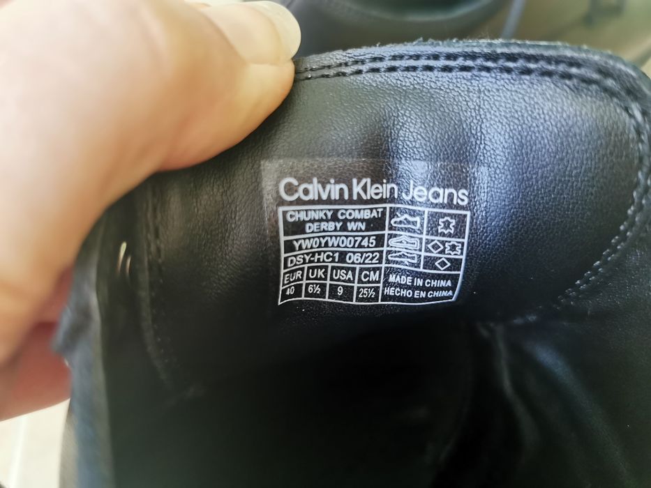 Шкіряні туфлі-дербі Chunky Combat Calvin Klein Jeans