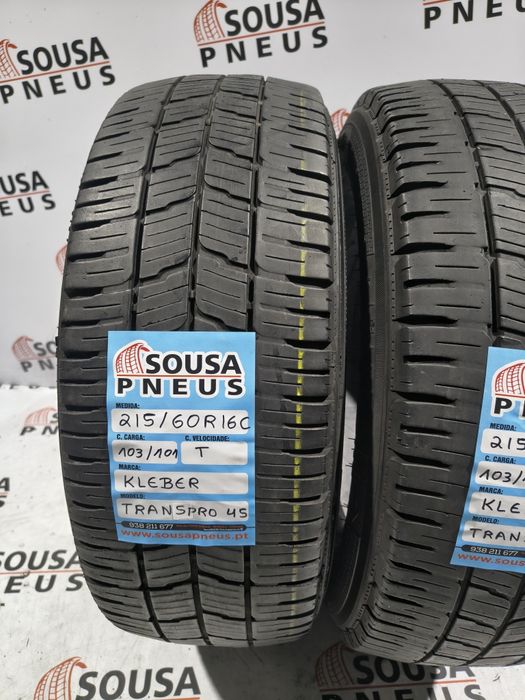 2 pneus semi novos 215-60R16C Kleber - Oferta dos Portes