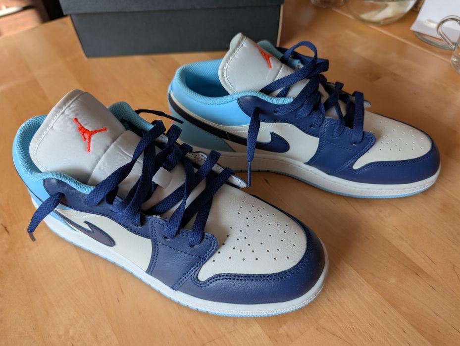 Buty Air Jordan 1 Low (GS) Granatowo-Niebieskie. NOWE!!! Paragon.