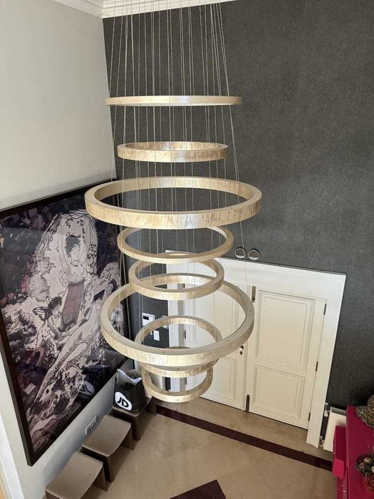 Luminária Italiana Henge Light Ring de Bronze com 8 Anéis! Impecável