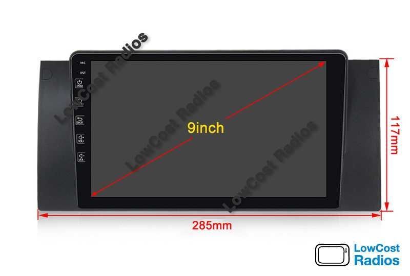 Rádio GPS ANDROID 15 — BMW E39 e E53 (Série 5 e X5) Wifi - 9 Polegadas