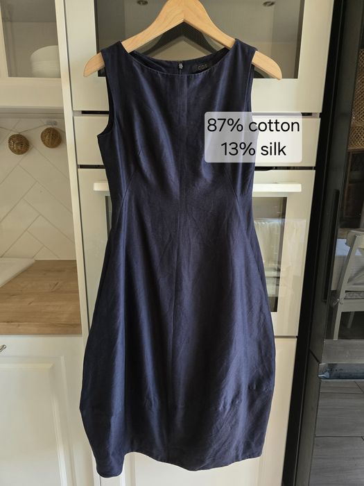 Sukienka COS z jedwabiem r.36 elegancka klasyczna bawełna