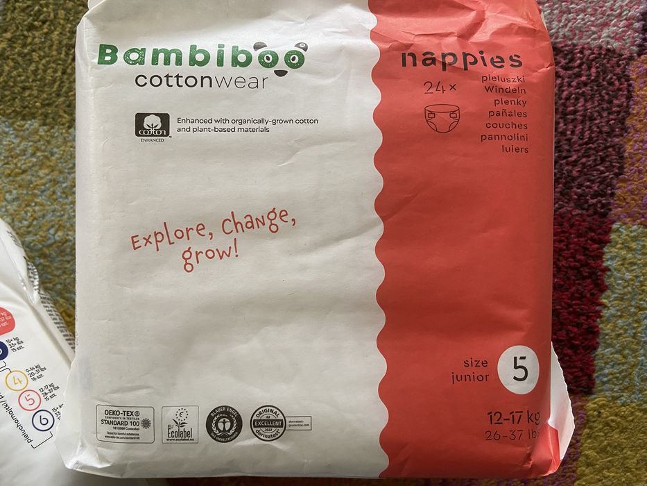 Bambiboo pieluszki roz. 5 x27 paczek