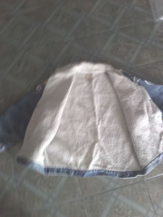 Jaqueta de ganga azul sherpa, VINTAGE!