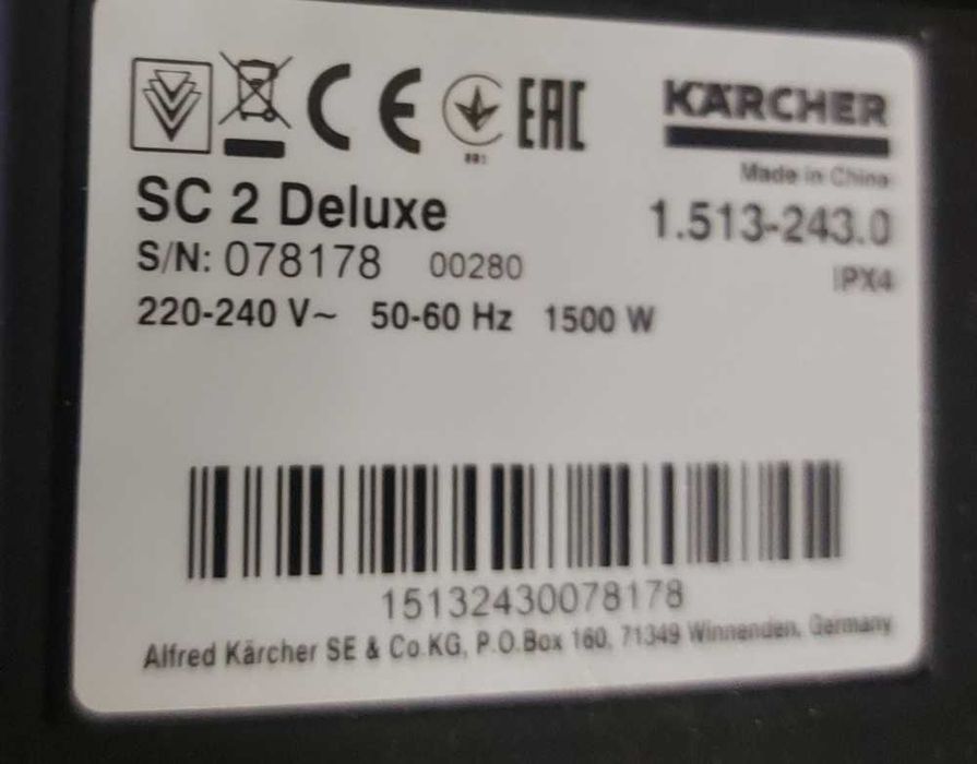parownica karcher SC 2 De Luxe komplet