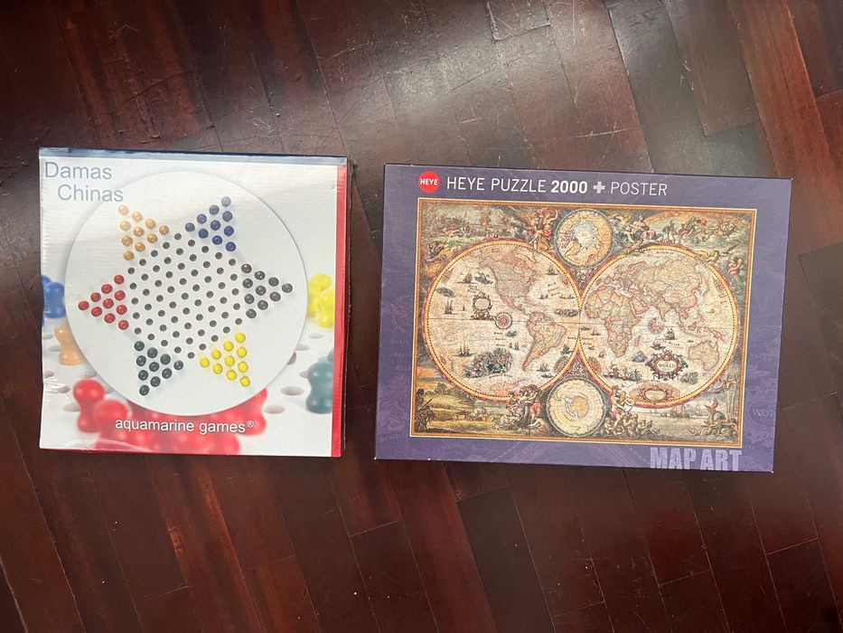 Jogos - Damas Chinesas (novo, selado) + Puzzle 2000 peças (como novo)