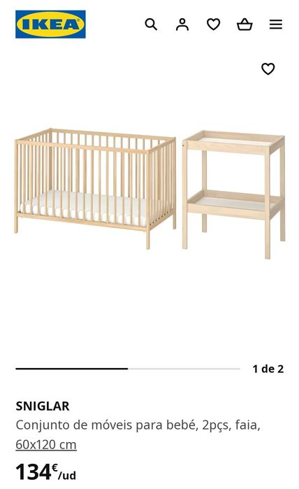 Berço e trocador ikea