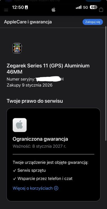 NOWY Apple Watch Series 11 46mm GPS. 1 rok gwarancji!