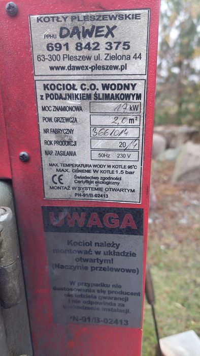Czesci do pieca z podajnikiem