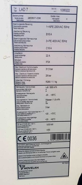 NOVELAN WP LAD 7 Pompa ciepła powietrze-woda wysokotemperaturowa 9,5kW