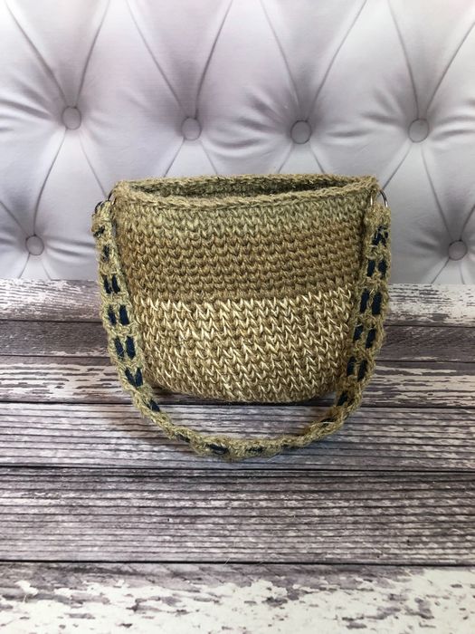 Koszyk torebka ręcznie robiony hand made o bag jeans lato pleciony