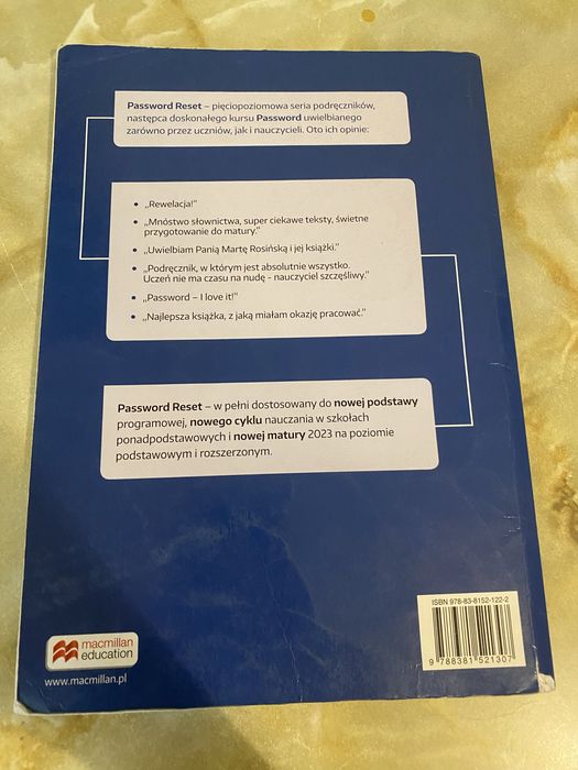 Password reset B2+ Podręcznik do języka angielskiego