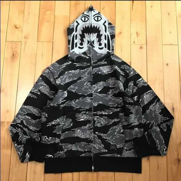 Ексклюзив! A Bathing Ape (BAPE) Tiger Full Zip Hoodie Camo Black
