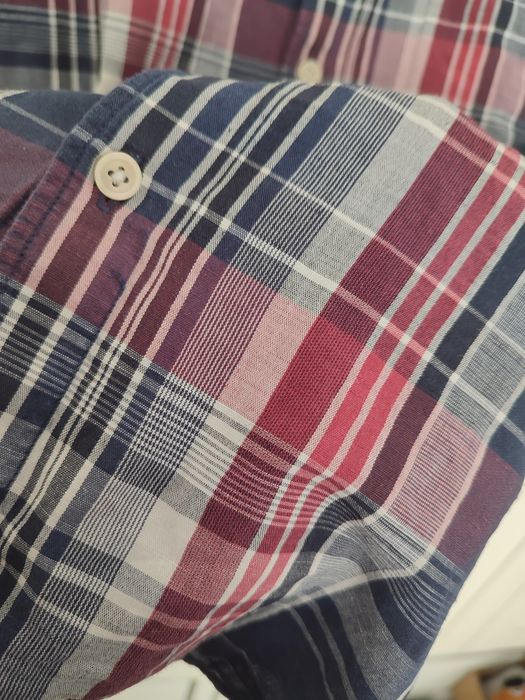 L Uniqlo koszula męska w kratkę, 53% len