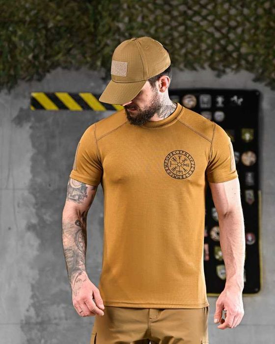 Тактична футболка OBLIVION "Руни" койот CoolMAX Без передоплати
