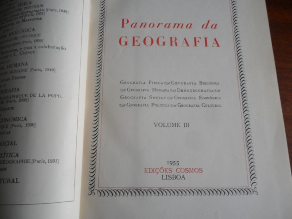 "Panorama da Geografia" - 3 Volumes de Vários - RAROS